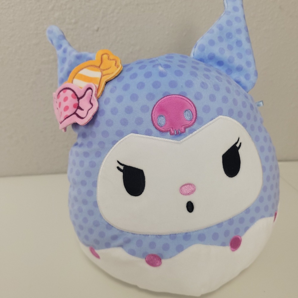 Sanrio Kuromi Squishmallow 10 Inch Blue Polka Dot Candy Plush Kellytoy